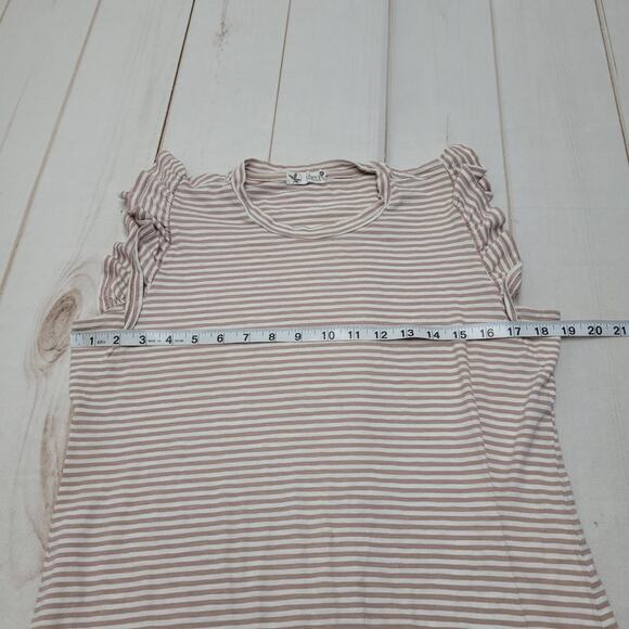 Carve Designs Maeve striped midi dress organic cotton flutter sleeve ruffle - Picture 4 of 8